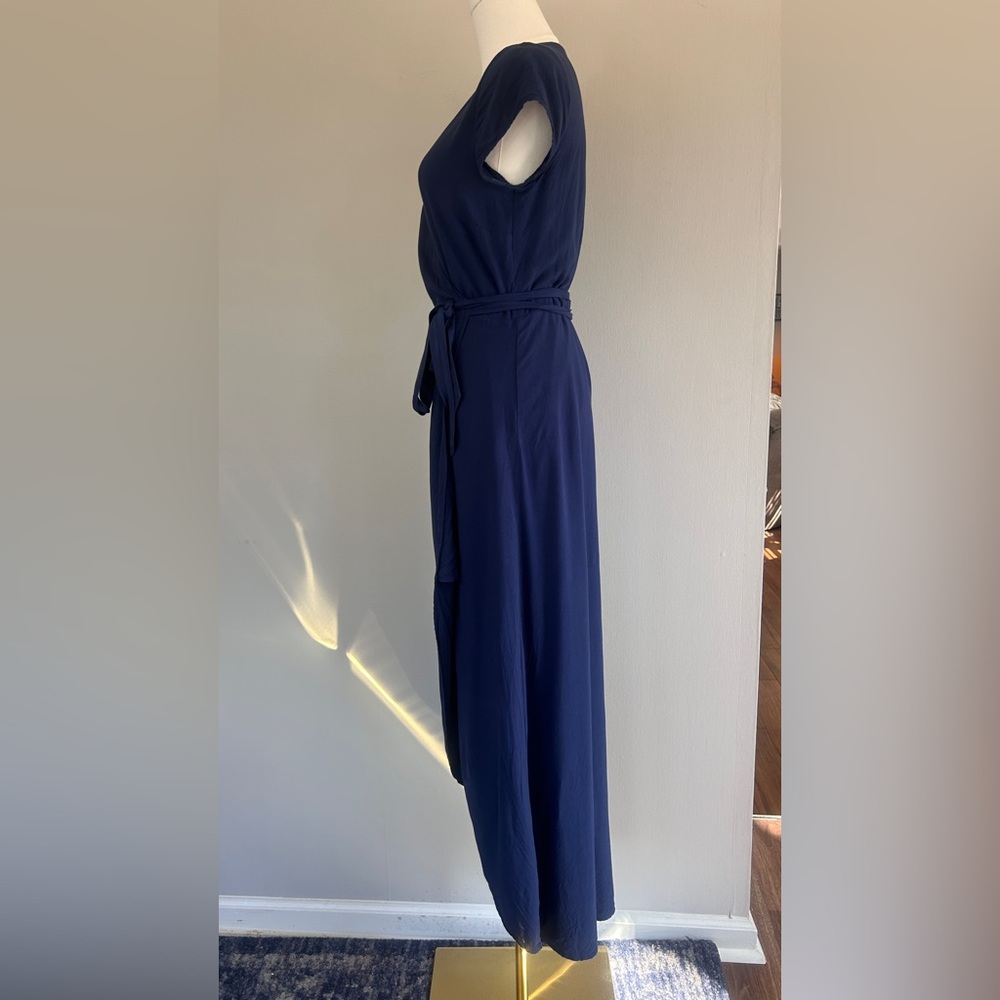 L*SPACE Goa Wrap Maxi Dress Midnight Blue Euro Summer Coastal Boho Resort Size S - Picture 11 of 14